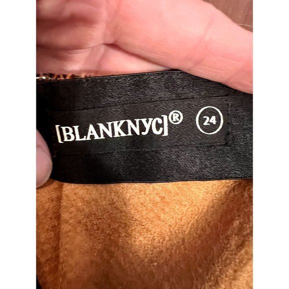 BlankNYC Tan Black Snake Print Faux Leather A-Line Knee Length Skirt Size 24 - Picture 3 of 6